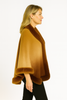 Ombre Faux Fur Trim Cape Wrap Ombre Faux Fur Trim Cape Wrap