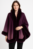 Ombre Faux Fur Trim Cape Wrap Ombre Faux Fur Trim Cape Wrap