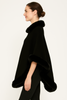 Classic Black Poncho With Faux Fur Trim