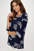 Print Quarter Sleeve Top