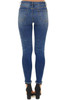 Dark Blue Washed Skinny Jeans with Distressed Leopard Print