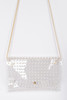 Faux Pearl Studded Transparent Envelope Clutch