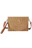 Woven Pattern Straw Clutch & Crossbody Bag