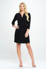Hit Notch Neck Quarter Sleeve Dress