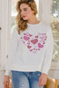 Hearts Hotfix Rhinestone Oversized Pullover    -44996