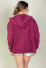 Graphic Drop Shoulder Zipper Up Hoodie-45816