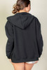 Graphic Drop Shoulder Zipper Up Hoodie-45816