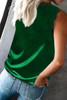 Green Dressy Eyelash Lace V Neck Tank Top