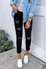 Black High Waist Ripped Skinny Jeans