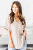 Apricot Chloe Animal Print V-neck Rolled Sleeve Tunic Top