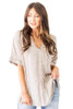 Apricot Chloe Animal Print V-neck Rolled Sleeve Tunic Top