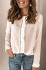 White Frilled Neckline Buttoned French Shirt