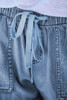 Sky Blue Casual Pocketed Frayed Denim Shorts