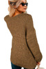 Brown Chunky Wide Long Sleeve Knit Cardigan