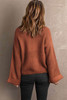 Orange Turtleneck Knitted Sweater