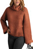 Orange Turtleneck Knitted Sweater