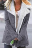 Gray Lapel Collar All Denim Wool Warm Coat