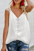 White Adjustable Lace Straps Buttons Tank Top