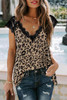 Eyelash V Neck Leopard Tank