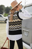 Black Wavy Stripes Knit Vest Pullover Sweater