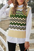 Green Wavy Stripes Knit Vest Pullover Sweater