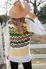 Green Wavy Stripes Knit Vest Pullover Sweater