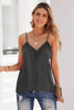 Gray Crochet V Neckline Slip Tank Top