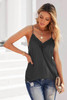 Gray Crochet V Neckline Slip Tank Top