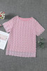 Pink Swiss Dot Texture Short Sleeve Top