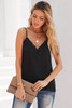 Black Crochet V Neckline Slip Tank Top