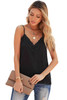 Black Crochet V Neckline Slip Tank Top