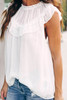 White Frilled Detail Tulle Tank Top White Frilled Detail Tulle Tank Top