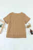 Brown Swiss Dot Texture Short Sleeve Top