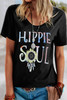 Ombre Tie-dye HIPPIE SOUL Sunflower Feather Print T-shirt Ombre Tie-dye HIPPIE SOUL Sunflower Feather Print T-shirt