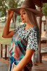 Leopard Serape Print V Neck T-shirt