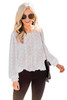 White Polka Dot Lace Lantern Sleeve Blouse