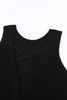 Black Crisscross Hollow-out Knit Tank Top