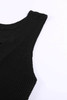 Black Crisscross Hollow-out Knit Tank Top