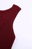 Wine Red Crisscross Hollow-out Knit Tank Top