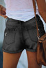 Gray Cuffed High Rise Denim Shorts