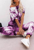 Purple Tie-dye Tee and Sweatpants Sports Wear