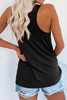 Black Button Loose Tank Top