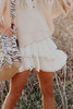 White Solid Color High Waist Tiered Crochet Ruffle Mini Skirt