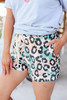 Leopard Print Elastic Waist Drawstring Shorts With Pocket