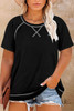 Black Plus Size Crewneck Short Sleeve T Shirt