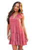 Pink Swiss Dot Tiered Babydoll Mini Dress