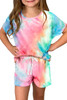 Rose Girl's Tie Dye T Shirt and Drawstring Shorts Set