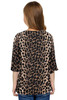 Leopard V Neck Ruffled Sleeve Buttons Girl's Blouse
