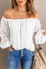 White Off Shoulder Swiss Dot Blouse