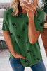 Green Star Print Crew Neck T-shirt